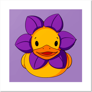 Flower Rubber Duck Posters and Art